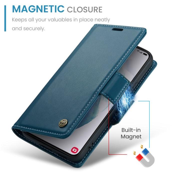 Caseme - CASEME 023 Läderfodral för Samsung Galaxy S21 5G - Blå