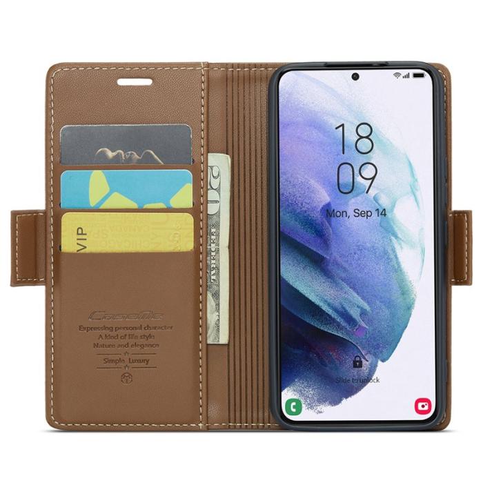 Caseme - CASEME 023 Läderfodral för Samsung Galaxy S21 5G - Brun