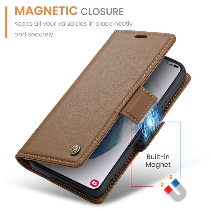 Caseme - CASEME 023 Läderfodral för Samsung Galaxy S21 5G - Brun