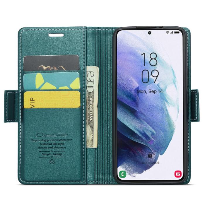 Caseme - CASEME 023 Läderfodral för Samsung Galaxy S21 5G - Grön