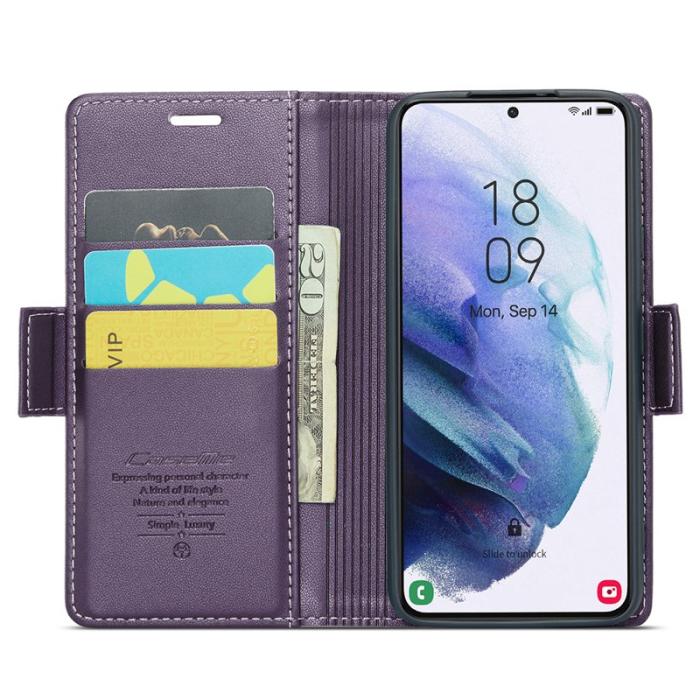 Caseme - CASEME 023 Läderfodral för Samsung Galaxy S21 5G - Lila