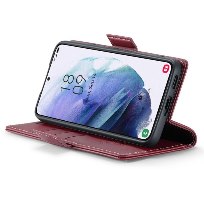 Caseme - CASEME 023 Läderfodral för Samsung Galaxy S21+ 5G - Röd