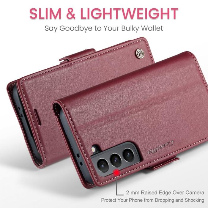 Caseme - CASEME 023 Läderfodral för Samsung Galaxy S21+ 5G - Röd