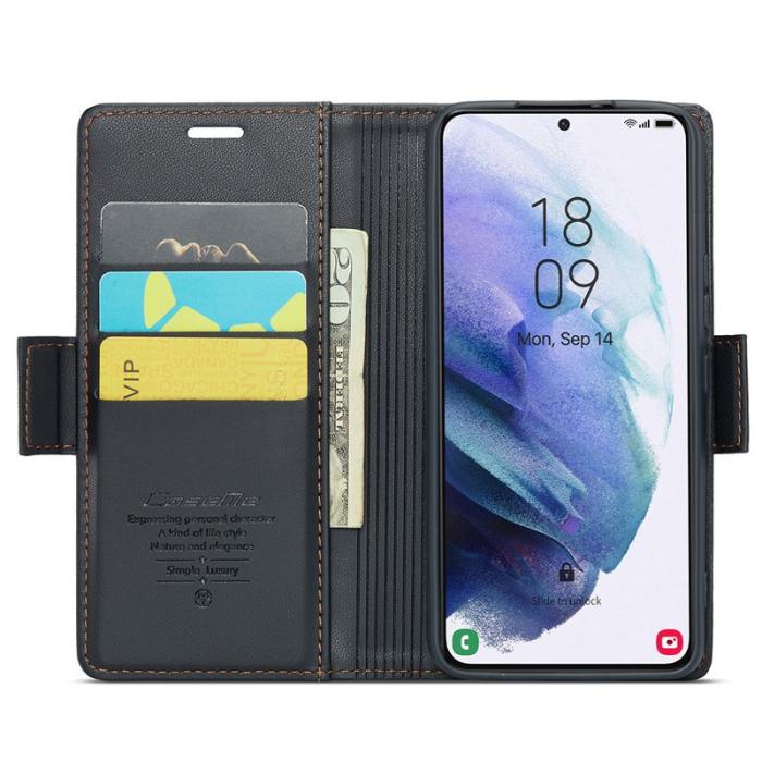 Caseme - CASEME 023 Läderfodral för Samsung Galaxy S21 5G - Svart