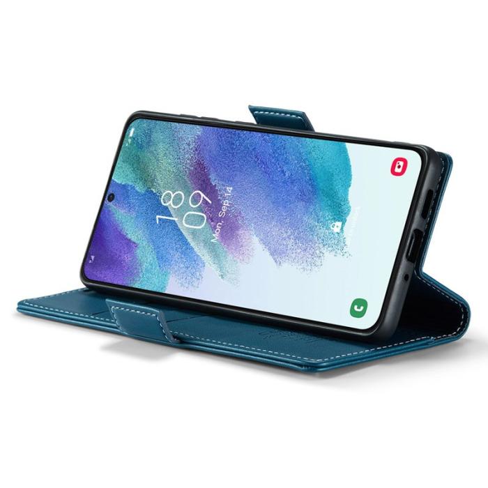 Caseme - CASEME 023 Läderfodral för Samsung Galaxy S21 FE 5G - Blå