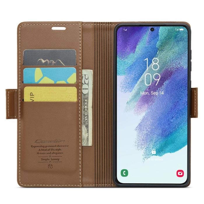 Caseme - CASEME 023 Läderfodral för Samsung Galaxy S21 FE 5G - Brun