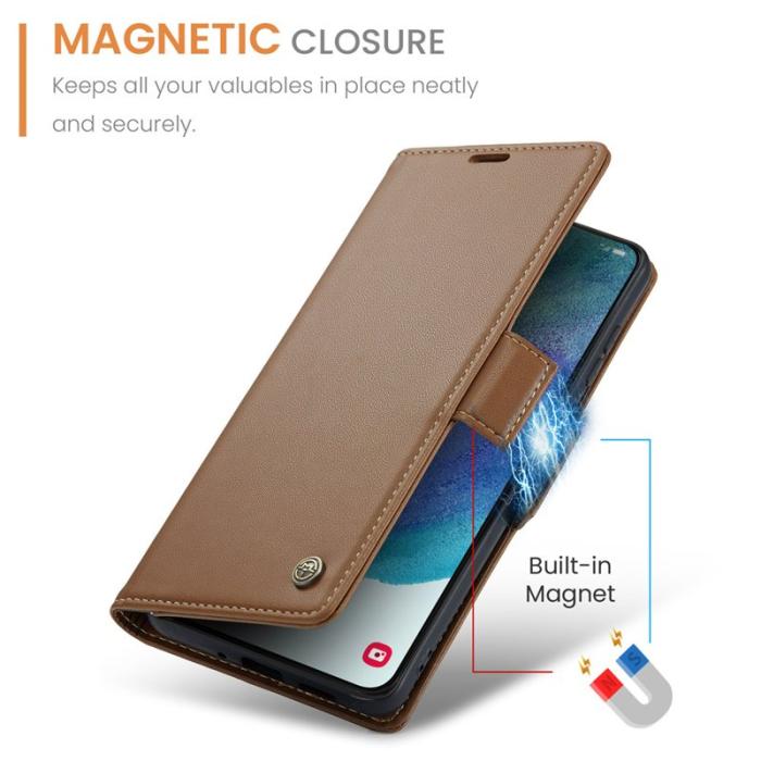 Caseme - CASEME 023 Läderfodral för Samsung Galaxy S21 FE 5G - Brun