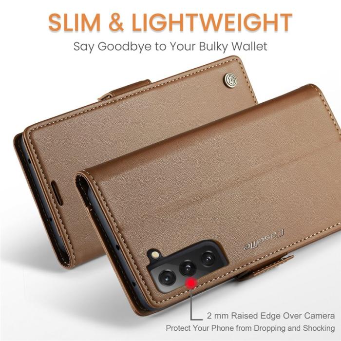 Caseme - CASEME 023 Läderfodral för Samsung Galaxy S21 FE 5G - Brun