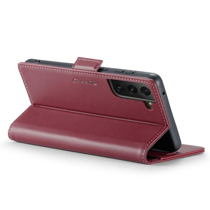 Caseme - CASEME 023 Läderfodral för Samsung Galaxy S21 FE 5G - Röd