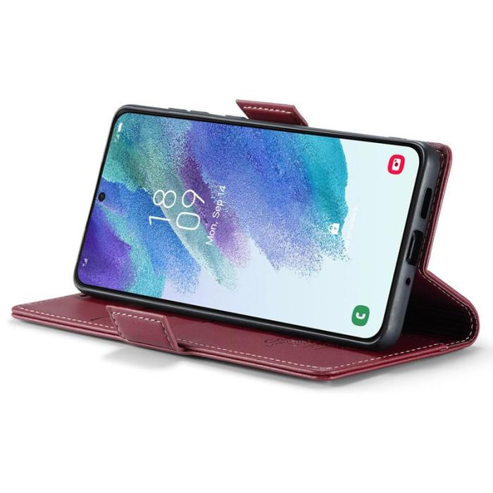 Caseme - CASEME 023 Läderfodral för Samsung Galaxy S21 FE 5G - Röd