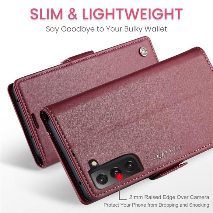 Caseme - CASEME 023 Läderfodral för Samsung Galaxy S21 FE 5G - Röd