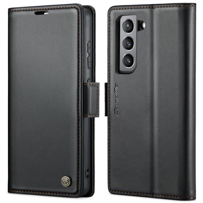Caseme - CASEME 023 Läderfodral för Samsung Galaxy S21 FE 5G - Svart