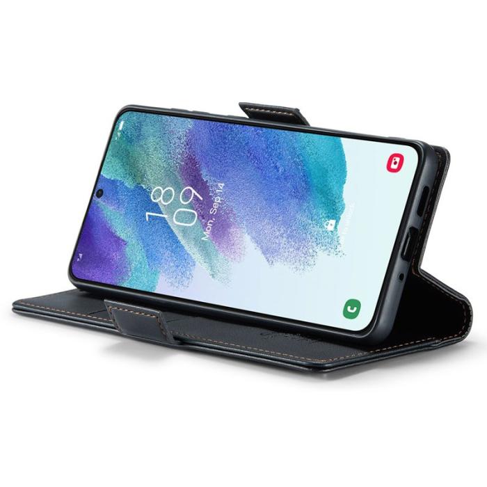 Caseme - CASEME 023 Läderfodral för Samsung Galaxy S21 FE 5G - Svart