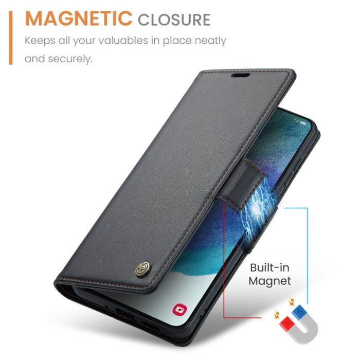 Caseme - CASEME 023 Läderfodral för Samsung Galaxy S21 FE 5G - Svart