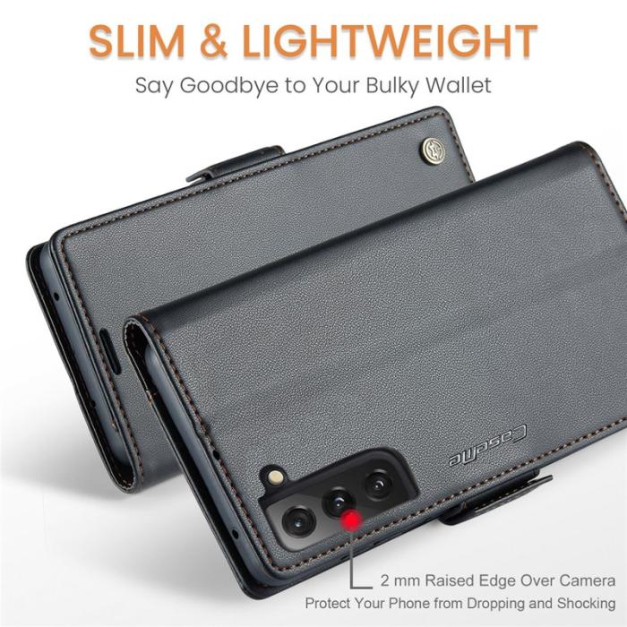Caseme - CASEME 023 Läderfodral för Samsung Galaxy S21 FE 5G - Svart