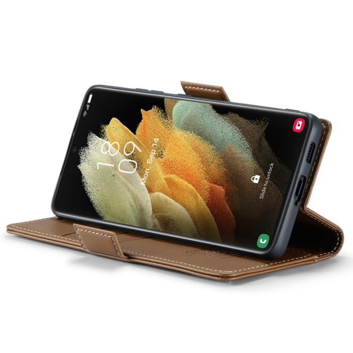 Caseme - CASEME 023 Läderfodral för Samsung Galaxy S21 Ultra 5G - Brun