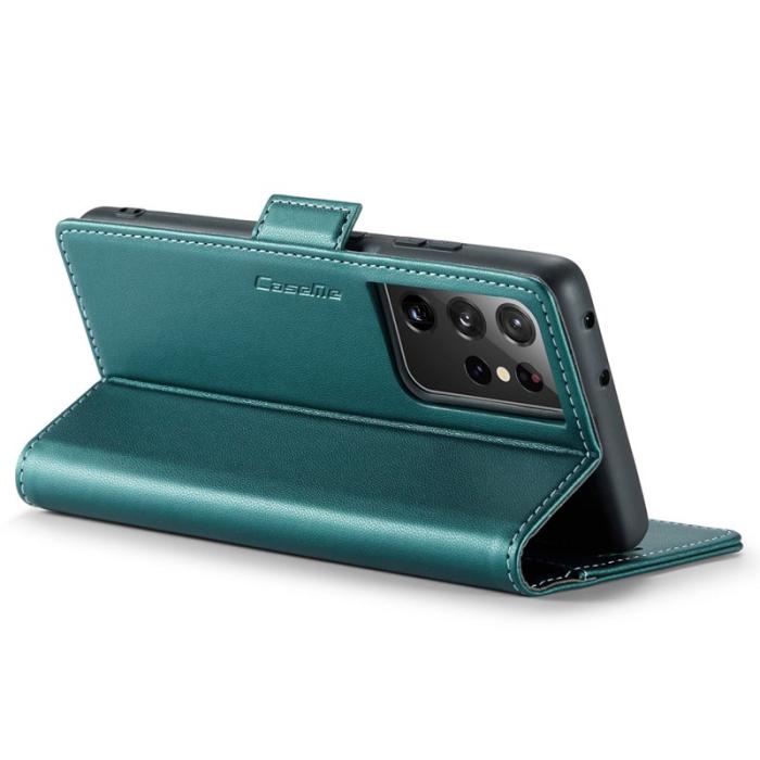 Caseme - CASEME 023 Läderfodral för Samsung Galaxy S21 Ultra 5G - Grön