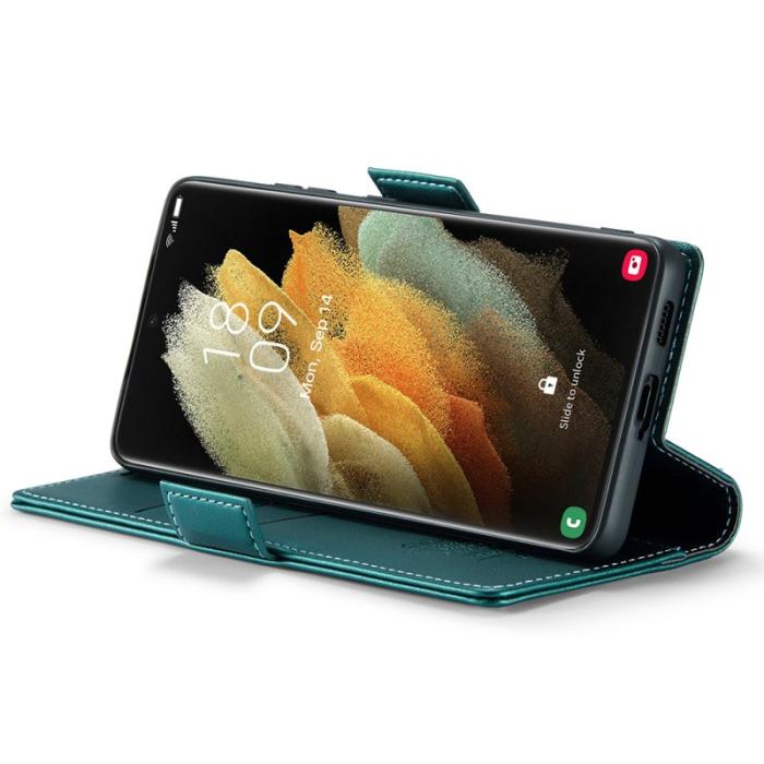 Caseme - CASEME 023 Läderfodral för Samsung Galaxy S21 Ultra 5G - Grön