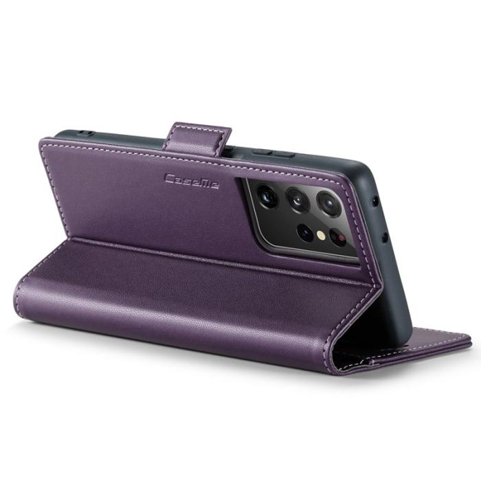 Caseme - CASEME 023 Läderfodral för Samsung Galaxy S21 Ultra 5G - Lila