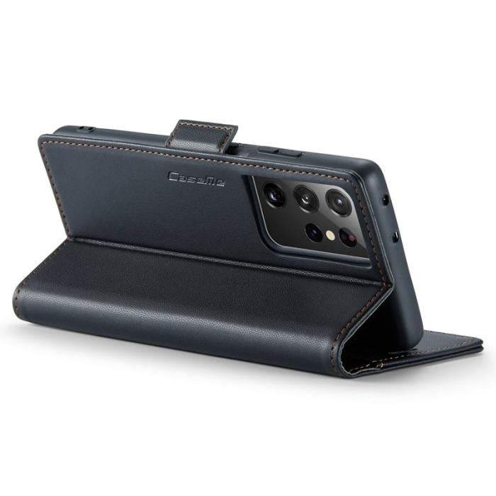 Caseme - CASEME 023 Läderfodral för Samsung Galaxy S21 Ultra 5G - Svart