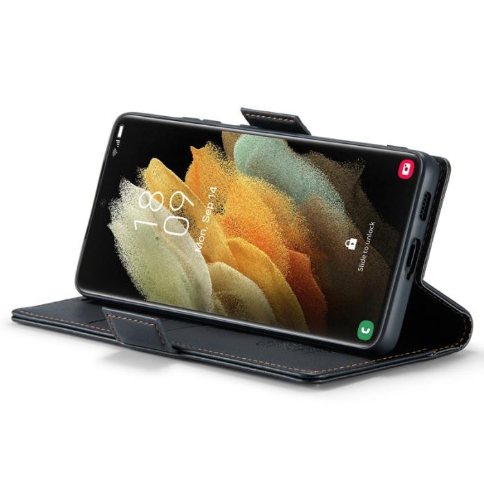 Caseme - CASEME 023 Läderfodral för Samsung Galaxy S21 Ultra 5G - Svart