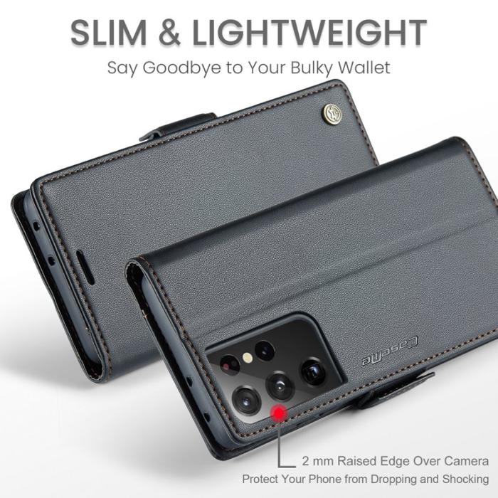 Caseme - CASEME 023 Läderfodral för Samsung Galaxy S21 Ultra 5G - Svart