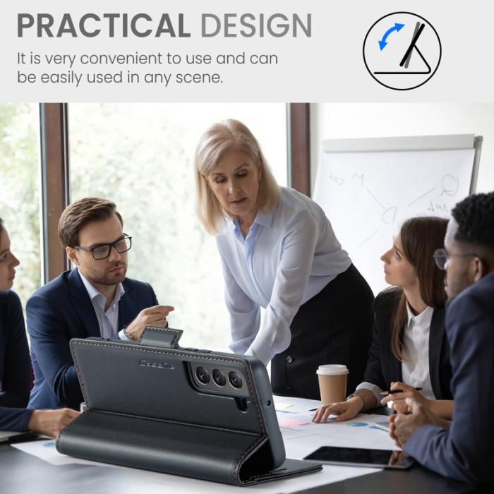 Caseme - CASEME 023 Läderfodral för Samsung Galaxy S22 5G - Svart