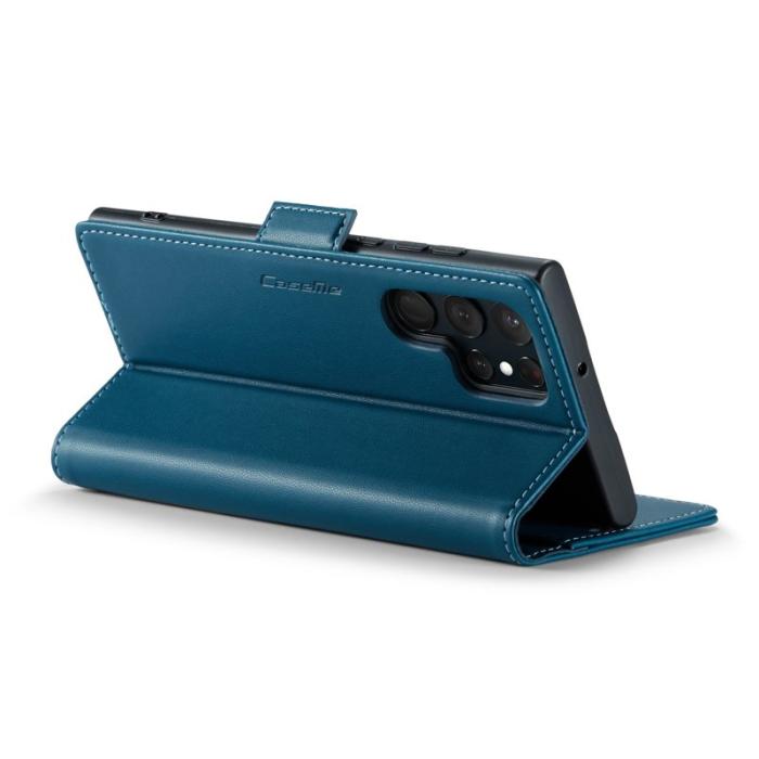 Caseme - CASEME 023 Läderfodral för Samsung Galaxy S22 Ultra 5G - Blå