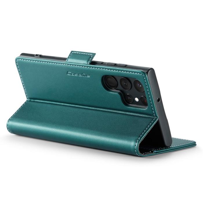 Caseme - CASEME 023 Läderfodral för Samsung Galaxy S22 Ultra 5G - Grön