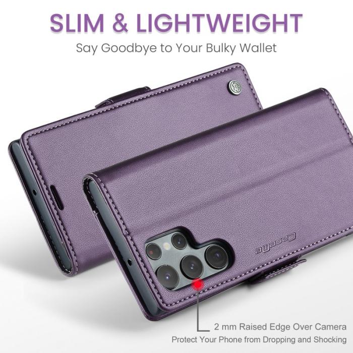 Caseme - CASEME 023 Läderfodral för Samsung Galaxy S22 Ultra 5G - Lila