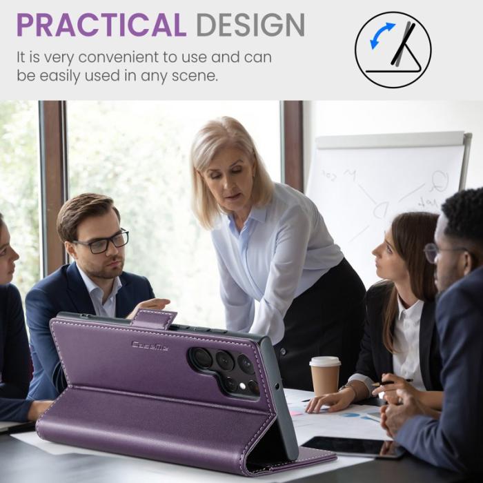 Caseme - CASEME 023 Läderfodral för Samsung Galaxy S22 Ultra 5G - Lila