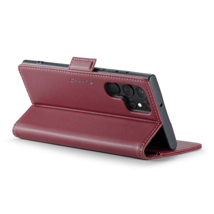 Caseme - CASEME 023 Läderfodral för Samsung Galaxy S22 Ultra 5G - Röd