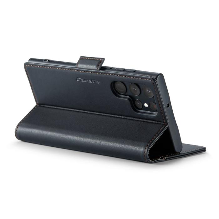 Caseme - CASEME 023 Läderfodral för Samsung Galaxy S22 Ultra 5G - Svart