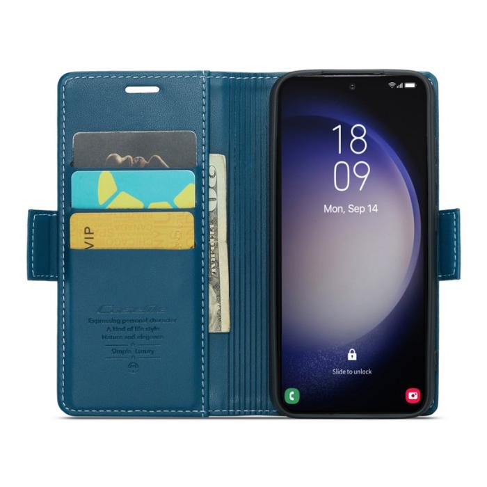 Caseme - CASEME 023 Läderfodral för Samsung Galaxy S23+ - Blå