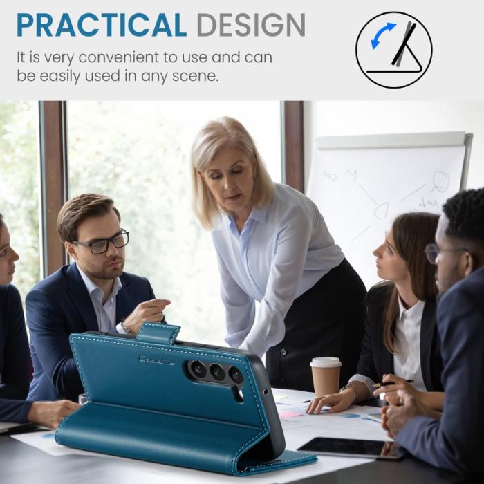 Caseme - CASEME 023 Läderfodral för Samsung Galaxy S23+ - Blå