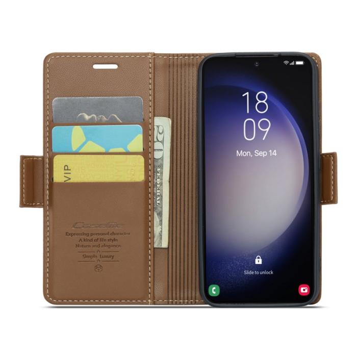 Caseme - CASEME 023 Läderfodral för Samsung Galaxy S23+ - Brun