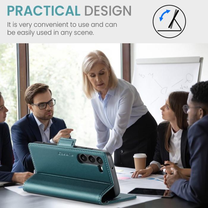 Caseme - CASEME 023 Läderfodral för Samsung Galaxy S23+ - Grön