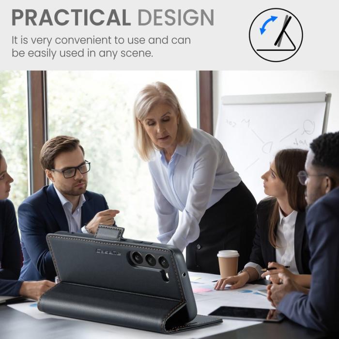 Caseme - CASEME 023 Läderfodral för Samsung Galaxy S23 - Svart