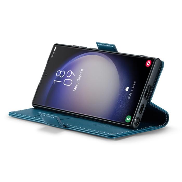 Caseme - CASEME 023 Läderfodral för Samsung Galaxy S23 Ultra - Blå