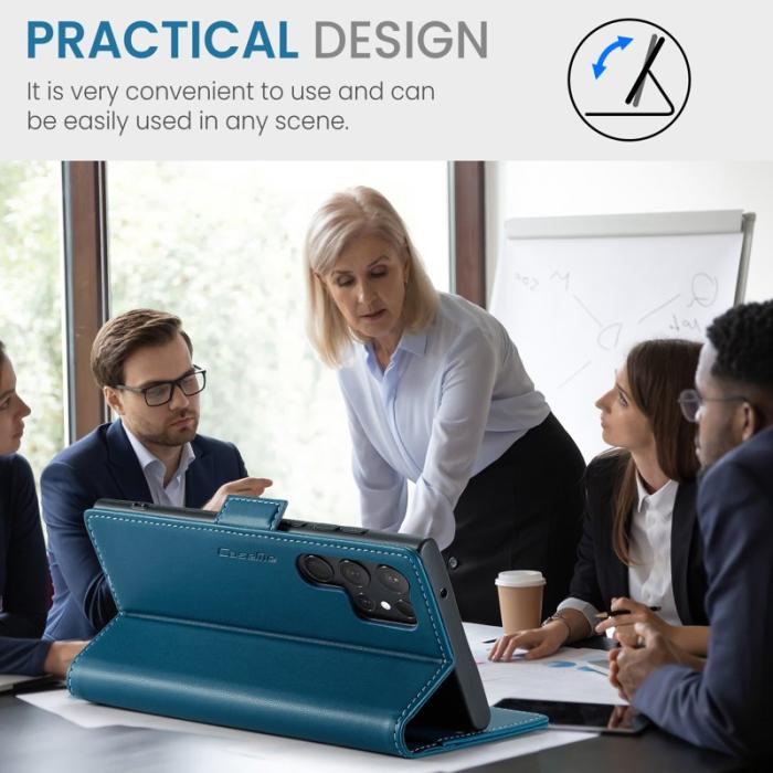 Caseme - CASEME 023 Läderfodral för Samsung Galaxy S23 Ultra - Blå