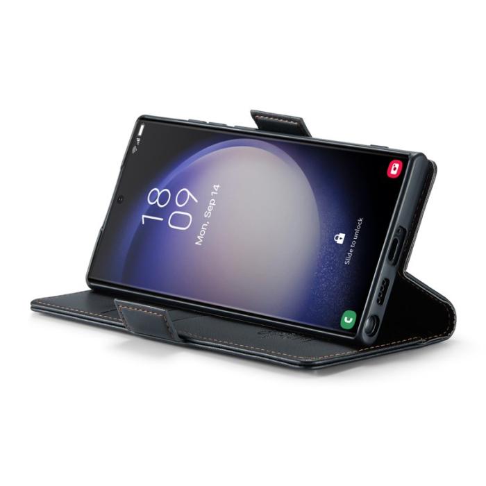 Caseme - CASEME 023 Läderfodral för Samsung Galaxy S23 Ultra - Svart