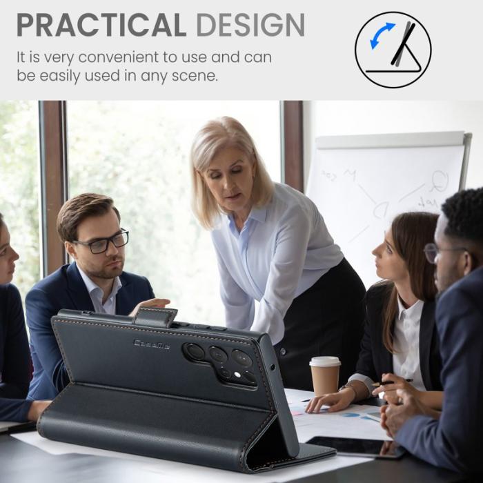 Caseme - CASEME 023 Läderfodral för Samsung Galaxy S23 Ultra - Svart