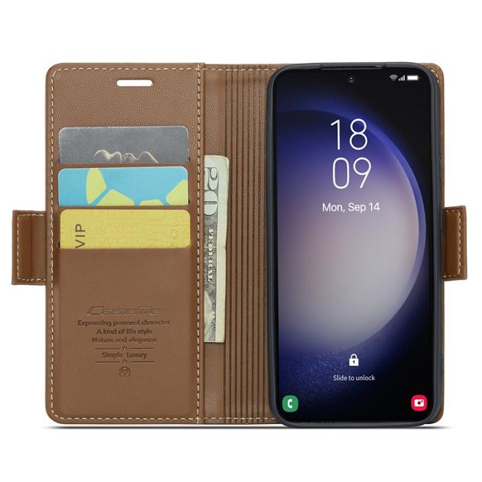 Caseme - CASEME 023 Läderfodral för Samsung Galaxy S24+ - Brun