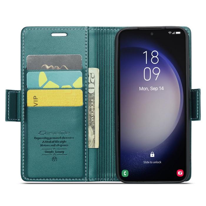 Caseme - CASEME 023 Läderfodral för Samsung Galaxy S24 - Grön