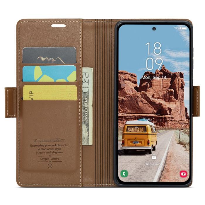 Caseme - CASEME 023 Läderfodral för Samsung Galaxy S25+ - Brun
