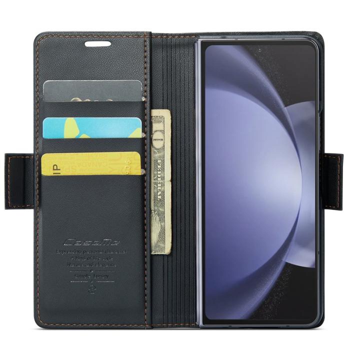 Caseme - CASEME 023 Läderfodral för Samsung Galaxy Z Fold5 5G - Svart
