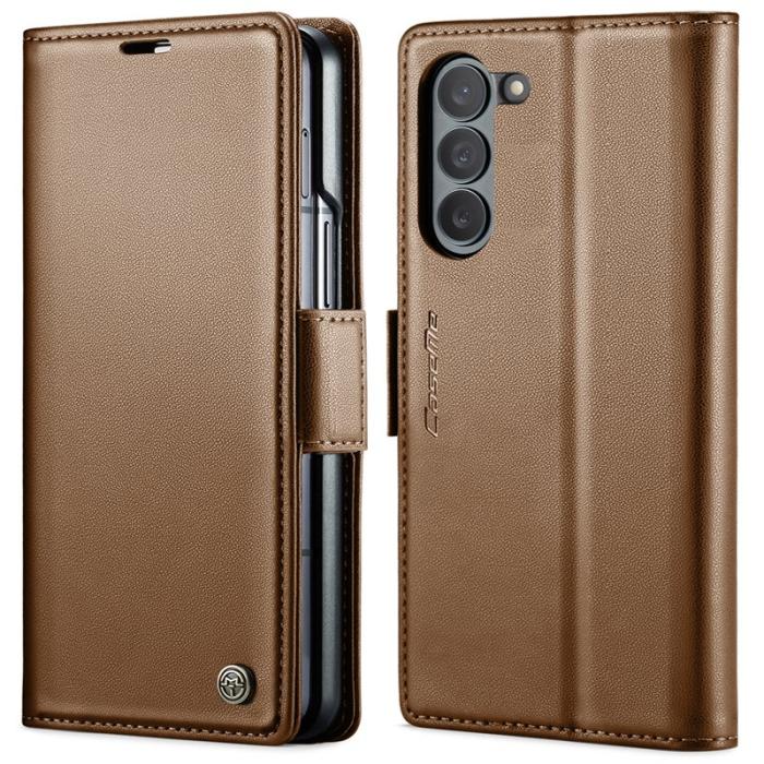 Caseme - CASEME Plånboksfodral Konstläder för Samsung Galaxy Z Fold6 5G - Brun