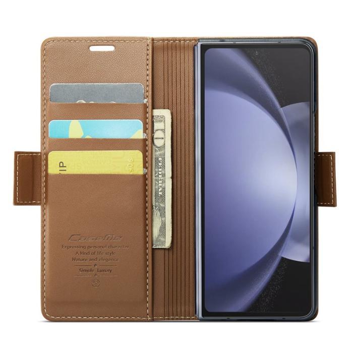 Caseme - CASEME Plånboksfodral Konstläder för Samsung Galaxy Z Fold6 5G - Brun