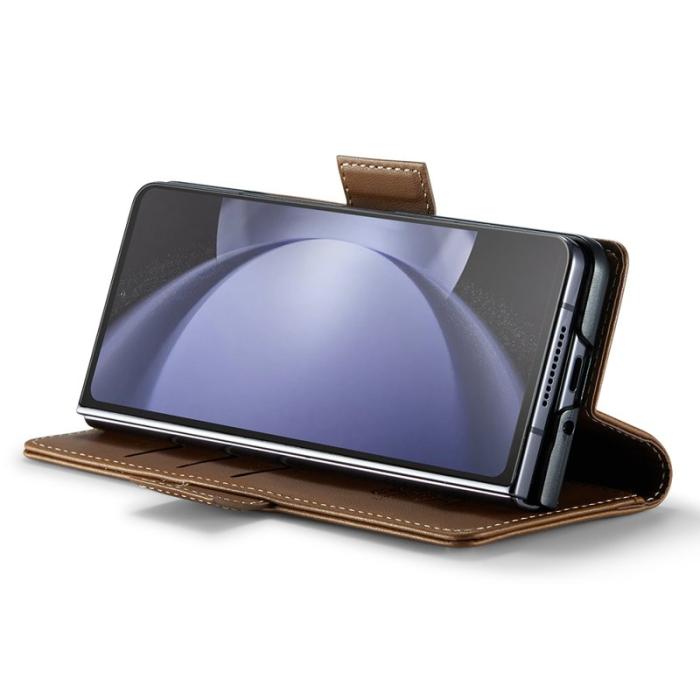 Caseme - CASEME Plånboksfodral Konstläder för Samsung Galaxy Z Fold6 5G - Brun