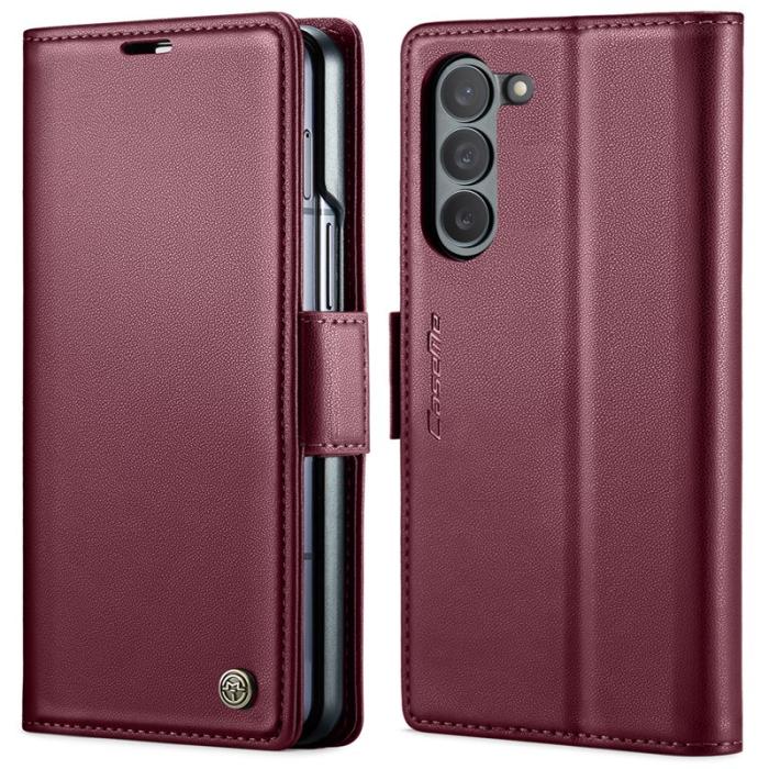 Caseme - CASEME Plånboksfodral Konstläder för Samsung Galaxy Z Fold6 5G Vinröd